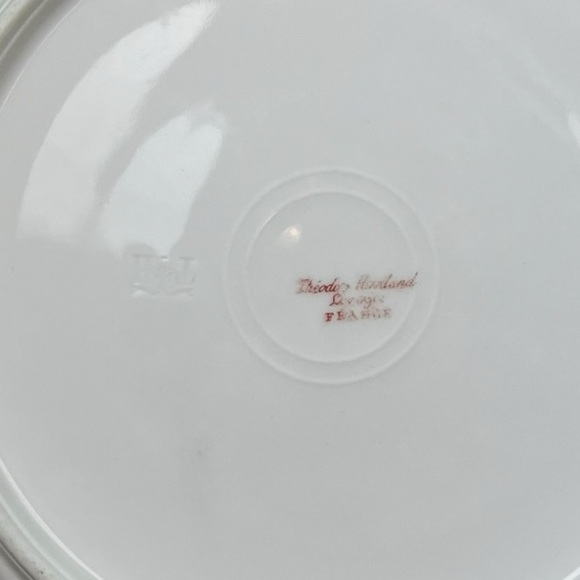 Haviland Limoges France Blue Roses Pink Ribbon 8 3/4" Luncheon Dinner Plate - Picture 7 of 8